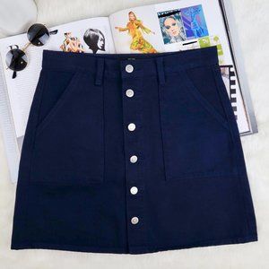 Lucky Brand Utility Skirt Navy 100% Cotton